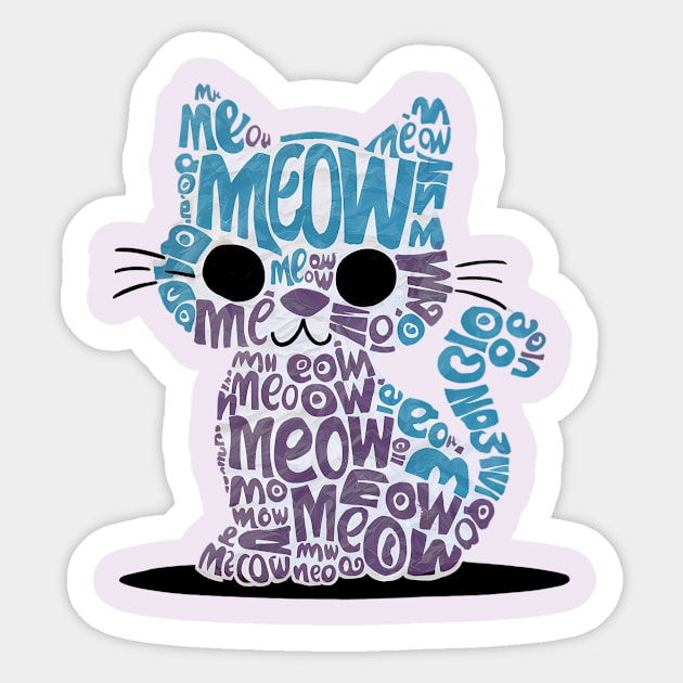 meow cat Sticker by ZaxiDesign